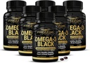 FREZZOR Omega 3 Schwarz für Joint Care & Comfort - Neuseeland Green Lipped Mussel Öl Kapseln; 53x Höhere Potenz mit UAF1000+ Super Antioxidant, kein Fishy Nachgeschmack, 450mg, 6-Pack, 360 Softgels
