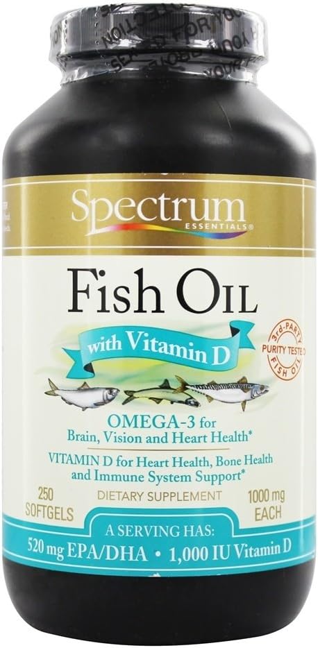 Spectrum Essentials Fischöl mit Vitamin D - 250 Softgels