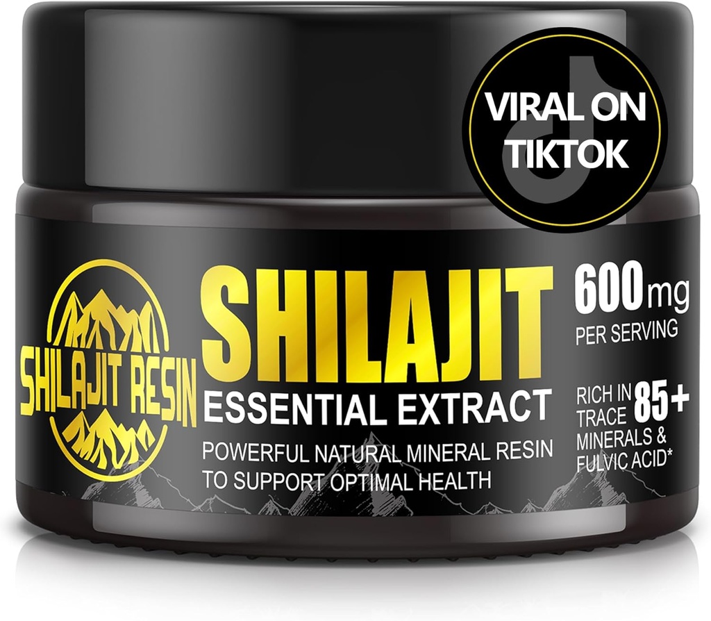 Boysea Shilajit Pure Himalayan Organic Shilajit Resin - Gold Grade 100% Shilajit Supplement - Natürliche Shilajit Resin mit 85+ Trace Minerals & Fulvic Säure für Fokus & Energie, Immunität, 50 Gramm