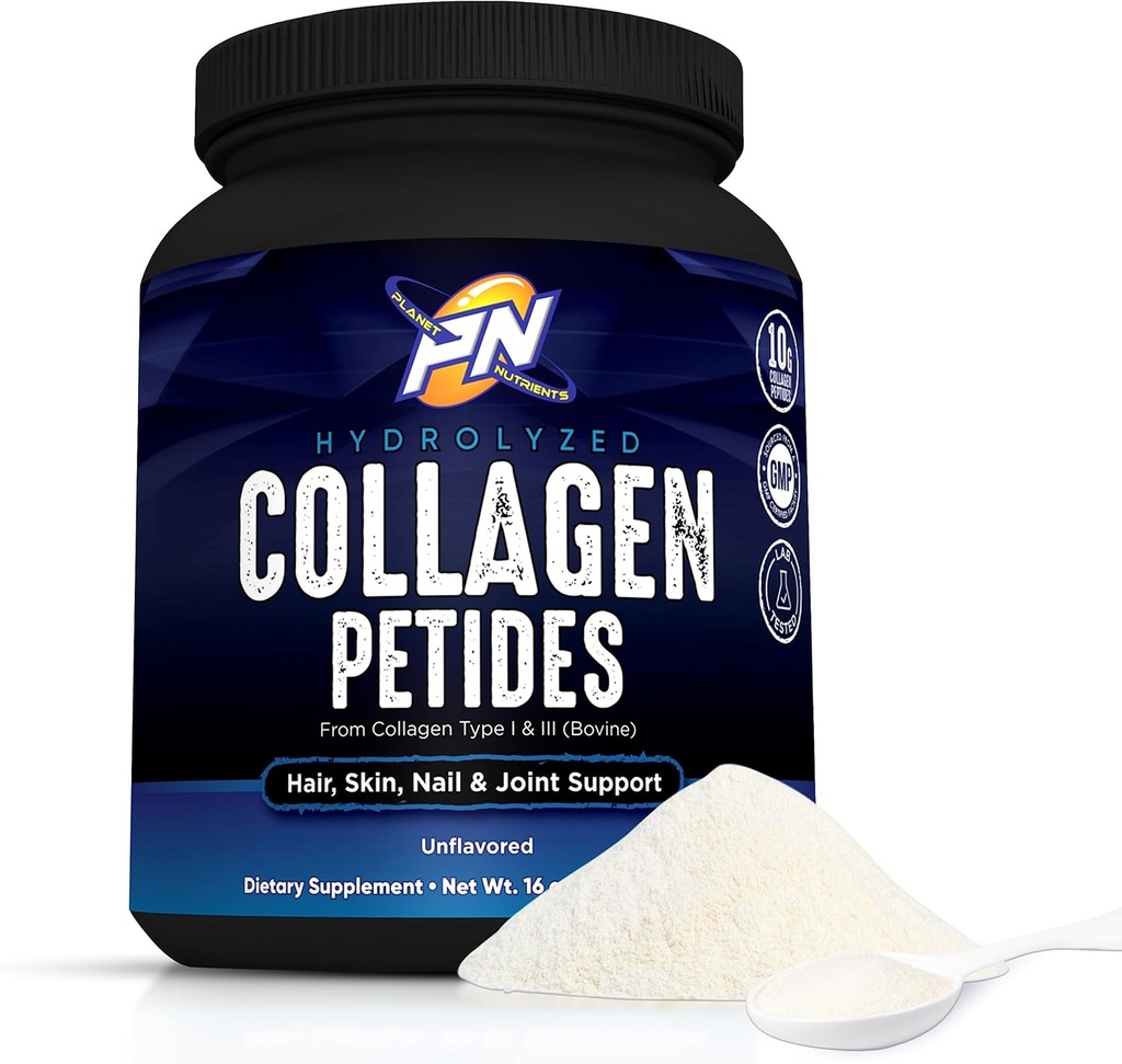 Hydrolysierte Collagen Peptide - Collagen Typ I & III Vitamine für Haare, Haut, Nägel und gemeinsame Unterstützung