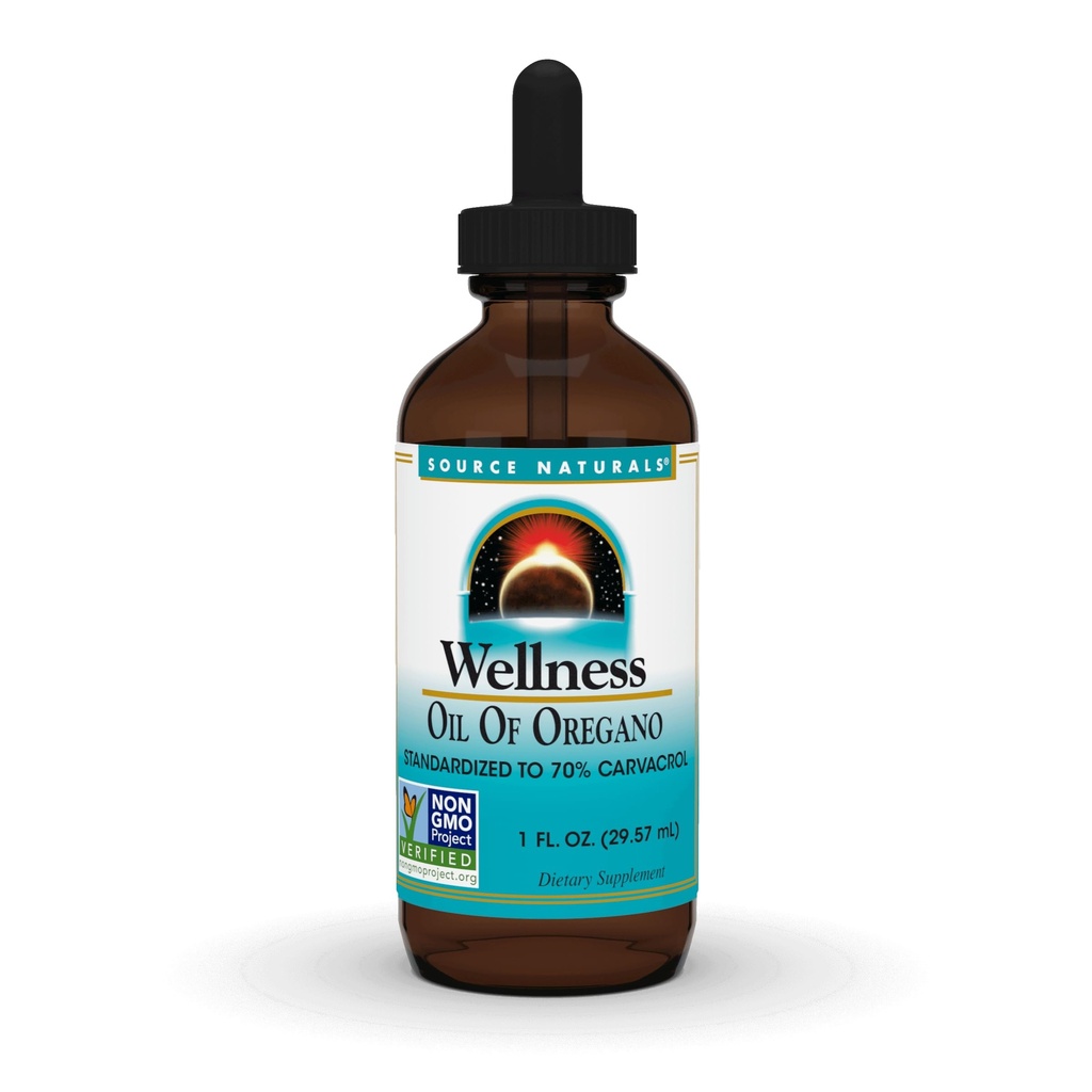Source Naturals Wellness Oil of Oregano, normalisé à 70% Carvacrol* - 1 oz fluide