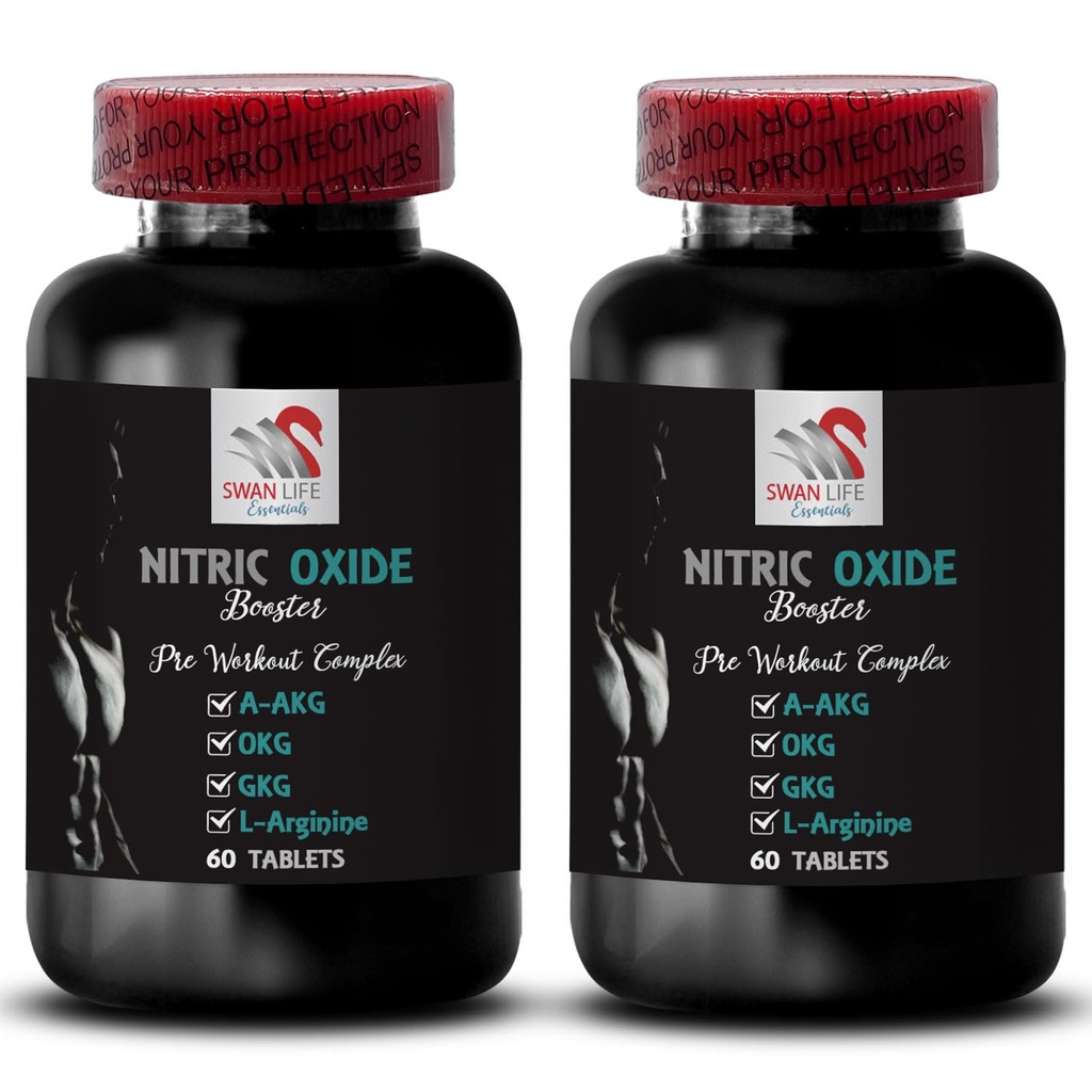 Tägliche Ergänzung - NITRIC OXIDE BOOSTER - Nitric Oxid Ergänzungen für Männer, Übung Ergänzung, Leistungssteigerung, Leistungsfokus, Stamina Formel, Endurance Booster, Muskelverbesserer 2 Flasche 120 Tabs
