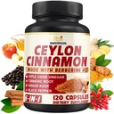 Ceylon Cinnamon Kapseln mit Berberine HCl, Apfel Apfelessig, Turmeric, Ginseng, Schwarzer Pfeffer - 6in1 zur Unterstützung Immunfunktion - 120 Zähler