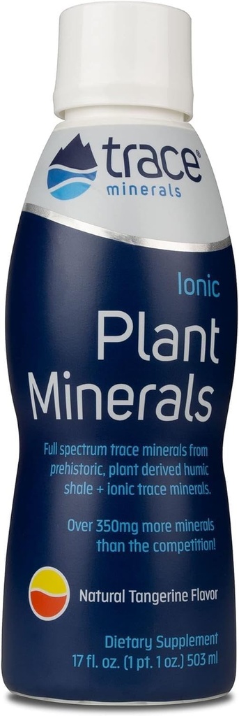 Trace Minerals | Liqiud Ionic Plant Minerals | Nahrungsergänzungsmittel | Certified Vegan, Non GMO, Glutenfrei, BPA frei, Drittes Unternehmen Getestet | Tangerine | 17 Fl Oz
