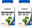 Nutricost Resveratrol 700mg; 120 Gemüsekapseln - 50% Trans-Resveratrol (2 Flaschen)