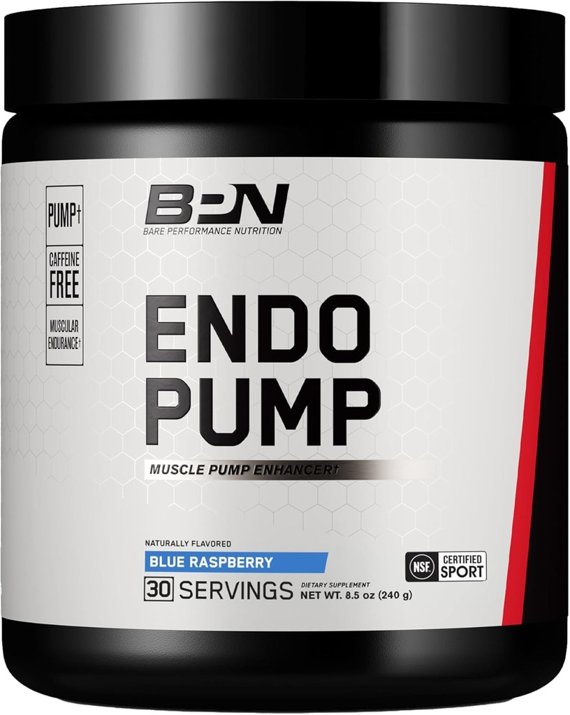 BARE PERFORMANCE NUTRITION, BPN Endo Pump Pre-Workout Muskel-Pumpe Enhancer, Erhöhter Blutfluss/Oxygen Transport zu Muskeln, Blau Himbeer