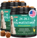 Hunde-Vitamine und Ergänzungen, Senior & Welpen Multivitamin für Hunde Unterstützung mit Glucosamin Chondroitin Omega Probiotics - Hund Multivitamine Chewable für Hip & Gelenk, Haut, Immune - (Hähnchen 240 Ct)