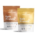 Sprout Living Epic Protein Bundle - Chocolate Maca & Vanilla Lucuma (20g Organic Plant-Based Protein Powder, Vegan, Gluten Free, Superfoods) | 1lb, 12 Portionen