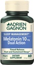 Adrien Gagnon - Melatonin 10mg, Dual Action Time Release Melatonin für Tiefschlaf, natürliche Schlafhilfen für Erwachsene Extrastärke, 60 Vegan Melatonin Fast Dissolve Tablets
