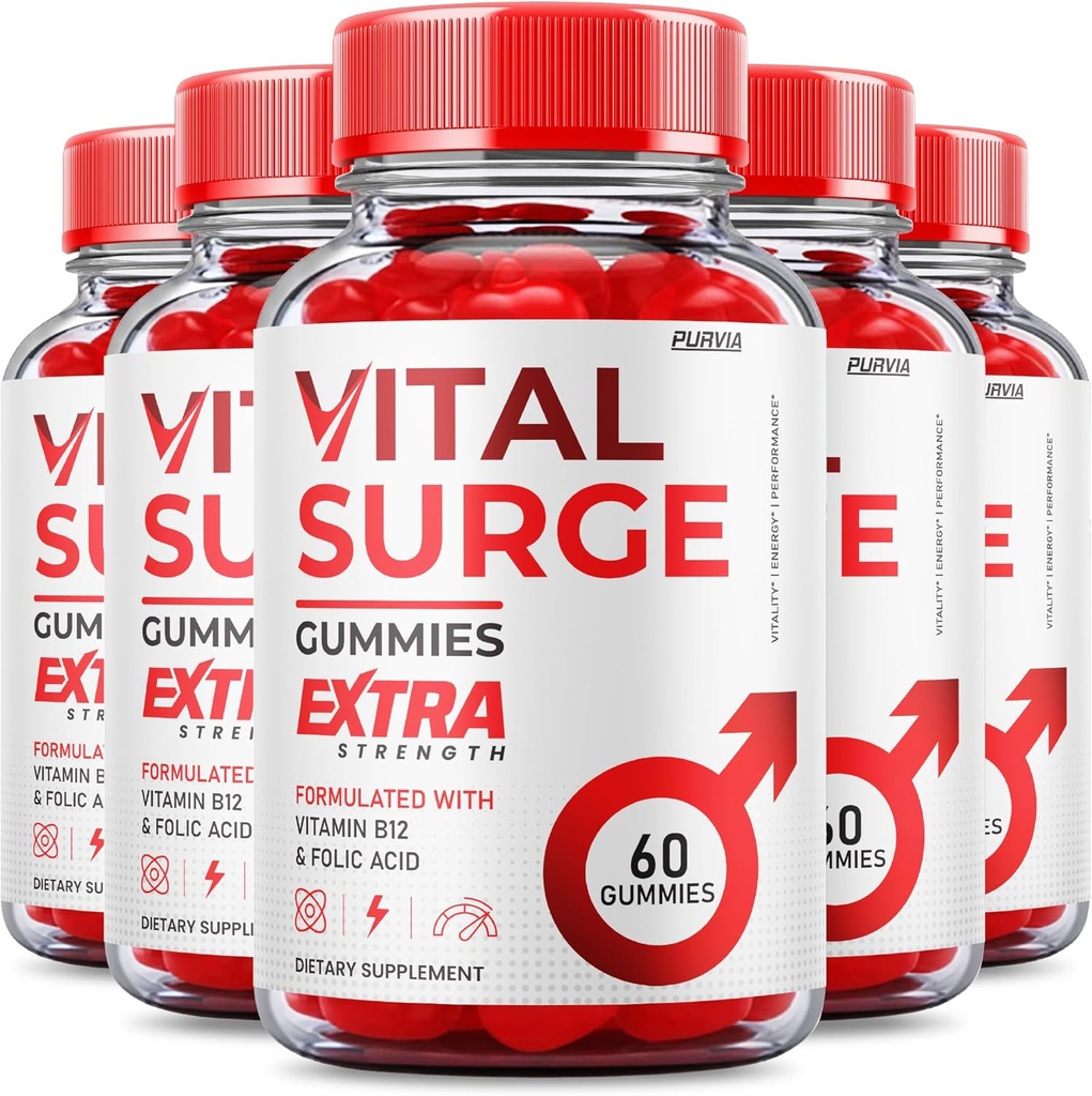 (5 Pack) Vital Surge Gummies - Offizielle Formel - maximale Stärke Vital Surge Gummis, Vitalsurge Vitamin Supplement Gummies Advanced Wellness Support, Vital Surge Gummies Made in USA (300 Gummis)
