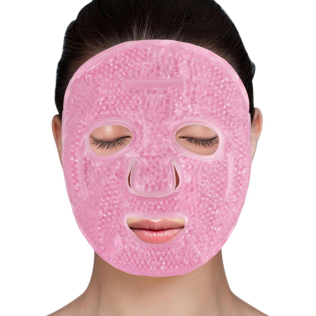 LotFancy Face Ice Pack, Wiederverwendbare Eis Gesichtsmaske, Gel Perle Cold Face Augenmaske, Heiße kalte Kompresse für Puffiness, Gesichtsroutine, post-chirurgische Erholung, Kopfschmerzen, Hautpflege, Post Laser Care