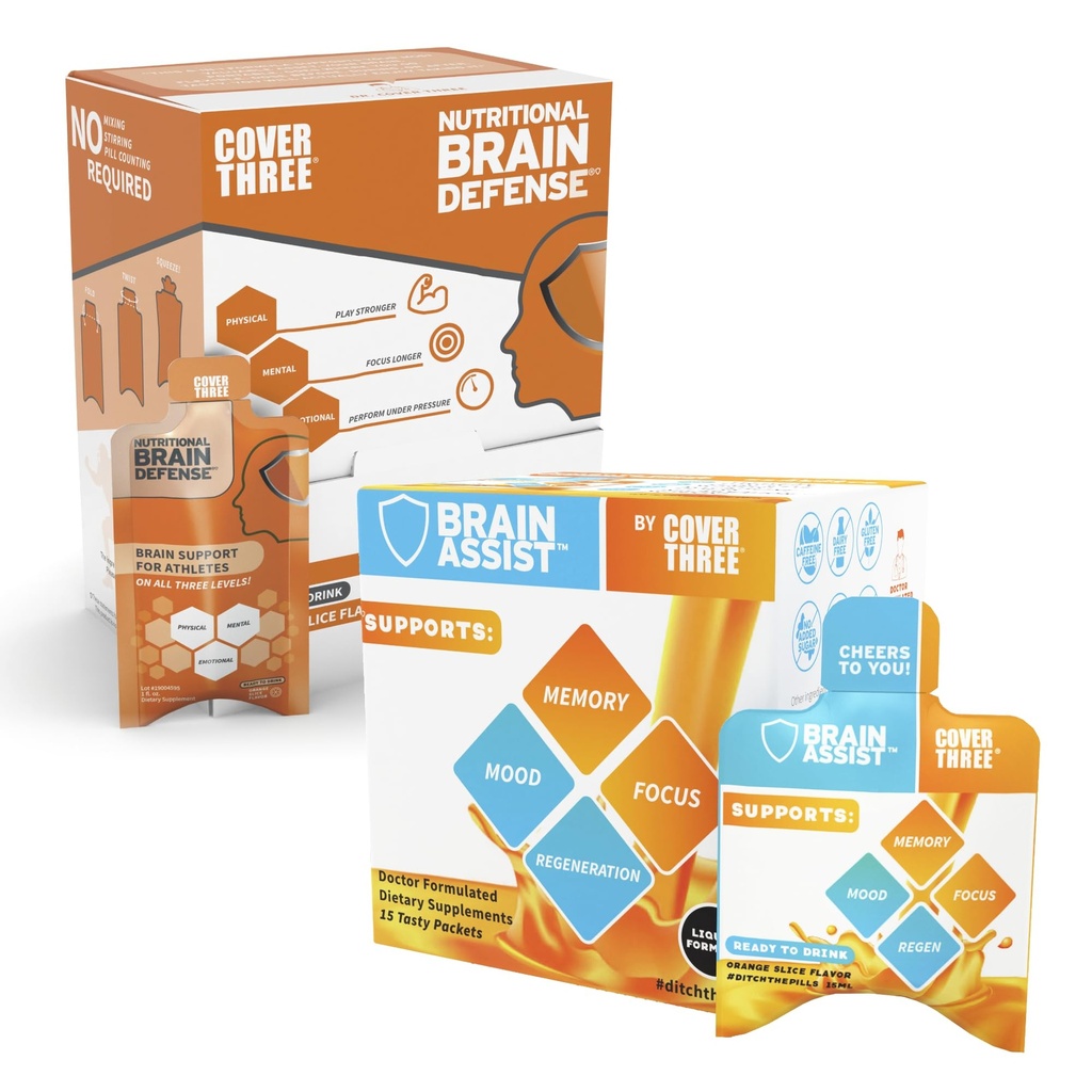 Brain Assist + Brain Defense | Support Fokus, Gedächtnis, Klarheit, Konzentration, Regeneration Unterstützung | Omega Fish Oil, Resveratrol, Turmeric, Uridin, Curcumin, Vitamin C