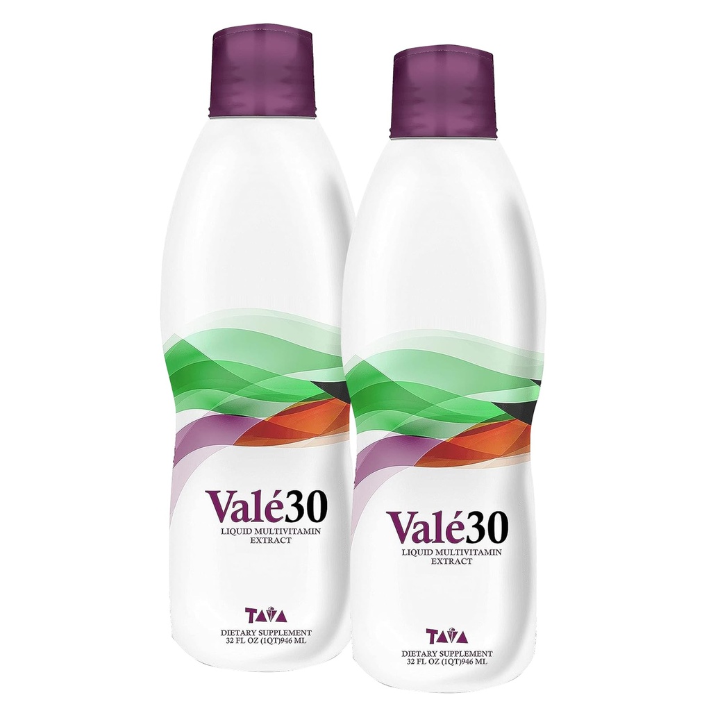 TAVA - Valé30 Liquid Multivitamin - 30 Day Supplement - 2 Bottles | Easy To Mix Or Drink, Comprehensive Nutrient Blend, Convenient Daily Serving, Ideal For Long-Term Household Use, Value Pack