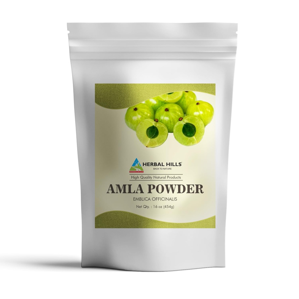 HERBAL HILLS Amla Powder 454 GMS Indian Gooseberry Emblica Officinalis Rich in Antioxidant (16 Unze Pack von 1)