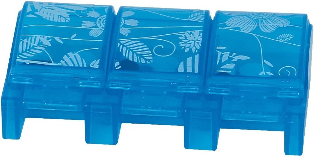 Ezy Dose Soft Touch 3 Cas de pilule de compartiment, planificateur de médecine, boîte d'organisateur de vitamines, pratique et facile à utiliser, compartiments 2XL, organiser les pilules et les vitamines, couleur mai Varier, sans BPA