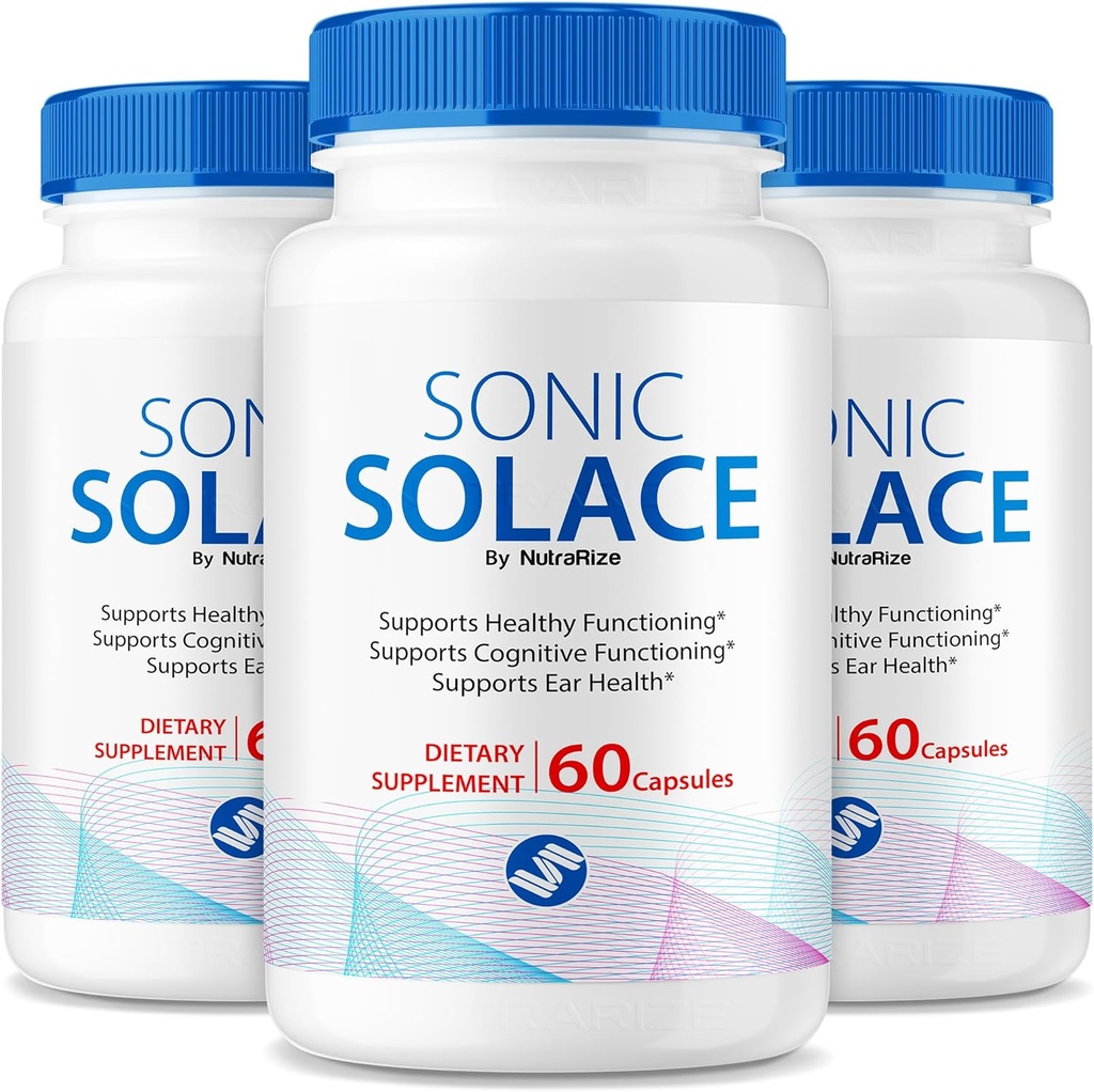 (3 Pack) Solace sonique - Formule avancée pour maintenir l'ouïe saine, Solace sonique officiel pour la santé de l'oreille, tout soutien naturel pour le bien-être général, examen SonicSolace (180 capsules)