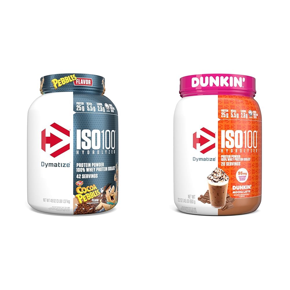 Dymatize ISO100 Hydrolysiertes Proteinpulver & ISO100 Hydrolysiertes Proteinpulver in Dunkin' Mocha Latte Flavor