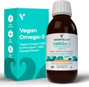 Vegan Omega 3 Liquid, von Microalgae, 800mg von EPA DHA, mit Vitamin D3, unterstützt Herz, Gehirn und Augengesundheit, natürliche Fischöl Alternative, UK Made, Mild Orange Flavoured