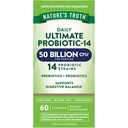 Nature's Truth Probiotic für Frauen und Männer | 50 Milliarden CFU | 14 Probiotische Stämme | 60 Kapseln | Magenfreundlich | 200mg Präbiotika | Vegetarische, nicht-GVO & Glutenfreie Ergänzung