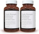 pureclinica Triple Strength Immune Support - Elderberry Gummies mit Vitamin C & Zinc x 180 Gummies (2 Flaschen von 90) – bis zu 6-Monats-Versorgung!