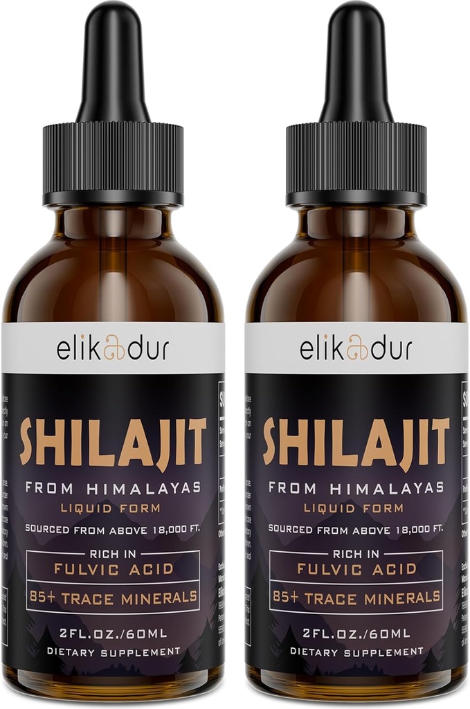Supplément liquide biologique Shilajit Resin, Shilajit Himalayan Organic, Shilajit Liquid Drop, Shilajit Drop contient 85 minéraux traces, alternative à la résine et aux capsules,120 ml