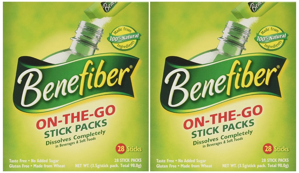 Bâton Benefiber Supplément en fibre, sans goût, Dissolve complètement 28-4g(0,14oz) 2PACK TOTAL 56 STICKS