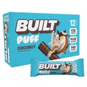 Barre construite, barres de protéines de puff, puff de noix de coco, 17g de collations de protéines, barres de marche, seulement 140 calories, 6g de sucre, collagène, sans gluten, 12 nombre