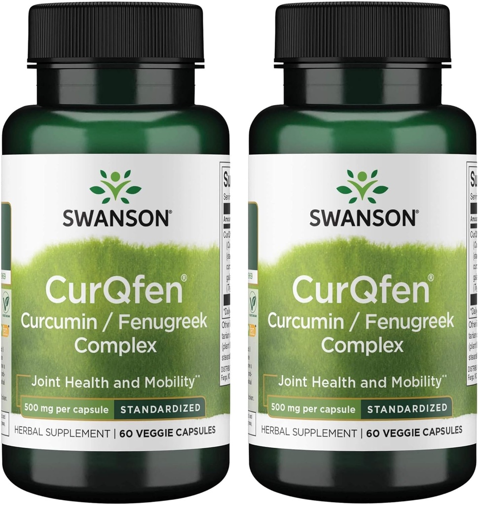 Swanson à libération contrôlée Curqfen Curcumin/Fenugrec Complex 60 gélules (2 boîtes)