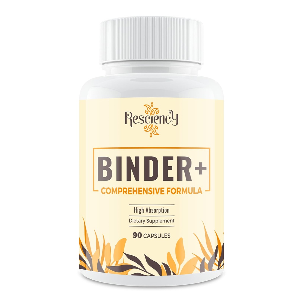 Resciency Detox Binder Supplement – Activated Charcoal, Zeolite, Bentonite Clay, Milk Thistle, Proprietary Blends - Liver & Gut, Max Absorption, 90 Vegan Capsules