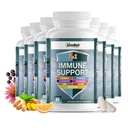 GreeNatr 7 in 1 Immununterstützungsergänzung mit Vitamin C, Vitamin D3, Zink 50mg, Quercetin, Echinacea Purpurea, Sambucus Elderberry und Ginger für vollständige Immunabwehr - 60 Kapseln (12 Flaschen)