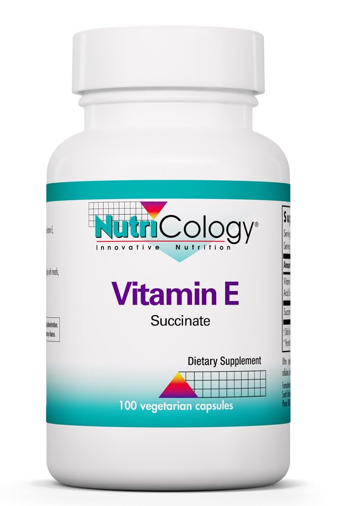 Nutricology Vitamin E Succinate Supplement - für Männer und Frauen, 400 IU D-Alpha-Tocopheryl, Antioxidans, Vegetarische Kapseln - 100 Count