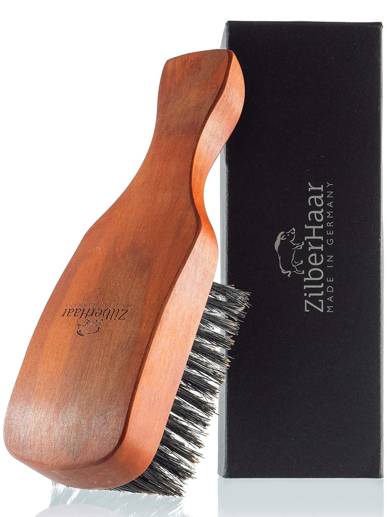 ZilberHaar Major Haar- und Bartbürste für Herren - Boar Bristles und Pearwood - Alle Bart- und Haararten - Made in Germany