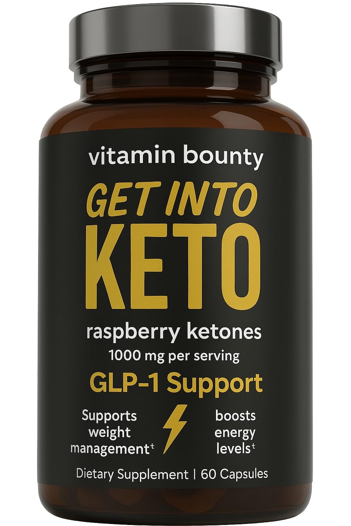 Supplément de cétones de framboises de prime vitamine Bounty - pilules de kéto pour perte de poids - encourage le soutien de la kétose et du métabolisme - Keto Diet Aid - Energy Boost pour les femmes et les hommes - 60 capsules