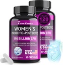 Probiotika für Frauen 190 Billion CFU - 10 Strains & Postbiotika für Wowen- Immune, Digestive, Gut, Vaginal & Urinary Health, PH Balance- Unterstützt Okkasso, Gas & Bloating, 120 Kapsel