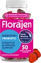 Florajen Organic Probiotic Gummies für Damen und Herren - Gut Health & Immun Support Supplement - Constipation & Bloating Relief - 50 Gummies