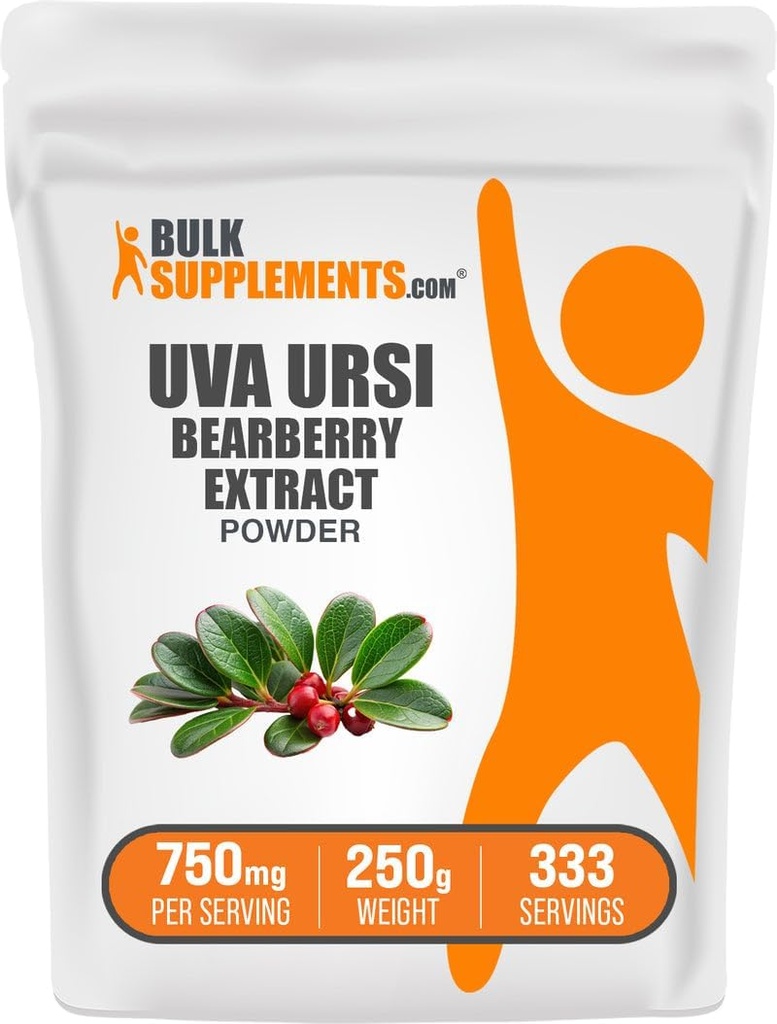 BulkSupplements.com Bearberry Blatt Extrakt Pulver - Uva Ursi Extrakt, Kräuterergänzung - Vegan & Glutenfrei, 750mg pro Servierung, 250g (8.8 oz) (Pack von 1)