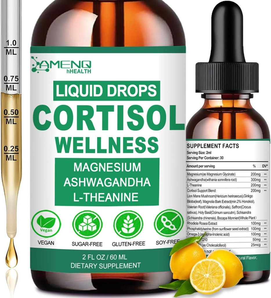Cortisol Supplements für Damen und Herren, 16-in-1 Cortisol Reducer Detox Manager w. Magnesium, Ksm-66 Ashwagandha, L-Theanin, Rhodiola, Phosphatidylserine für Lower Cortisol, Recess Mood, Focus Support