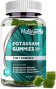 Kalium 3 in 1 Complex Gummies Sugar Free, neue Formel mit 99mg Kalium-Zitrat, Kaliumchlorid, Kalium-Gluconat, Leg Cramps & Muskelergänzungen, 60 Chewables