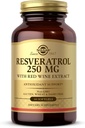 Solgar Resveratrol 250 mg mit Rotweinextrakt - 60 Softgels - Antioxidant-Unterstützung - Non-GMO, Glutenfrei, Molkefrei - 60 Portionen