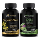 St Johns Wort 900mg-Mood Support Supplement-Calm Ergänzungen. DIM-Ergänzung 300mg mit Broccoli 200mg BioPerine 10mg-Hormone und Estrogen Balance für Frauen&Men.120 Gemüsekapseln(2 MONTHS SUPPLY)