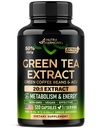Extrait de thé vert - 50% EGCG, Extra Strength 20:1 Extrait - Supplément de thé vert naturel + Haricots de café vert et vinaigre de cidre de pomme - Soutien énergétique et métabolique - pour les hommes et les femmes - Vegan 120 Capsules