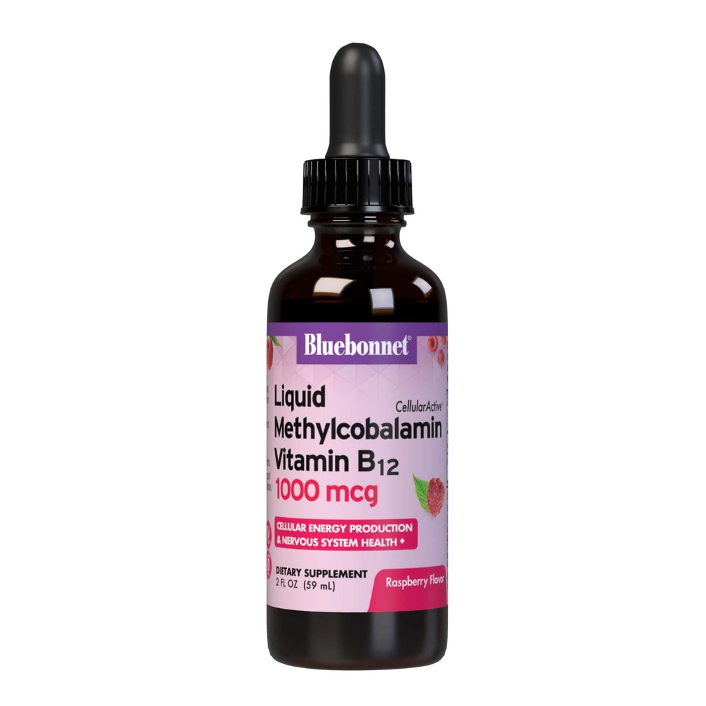 Bluebonnet Nutrition Liquid Cellular Active Methycobalamin Vitamin B12, 1000 mcg, Für Cellular Energy Production und Nervous System Health, Soja-Free, Gluten-Free, Dairy-Free, Vegan, 2OZ, 59 Servieren