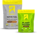 Ascent Casein Protein Pulver Schokolade Peanut Butter 2 lb & Pflanzenprotein Pulver Schokolade 18 Servierungen