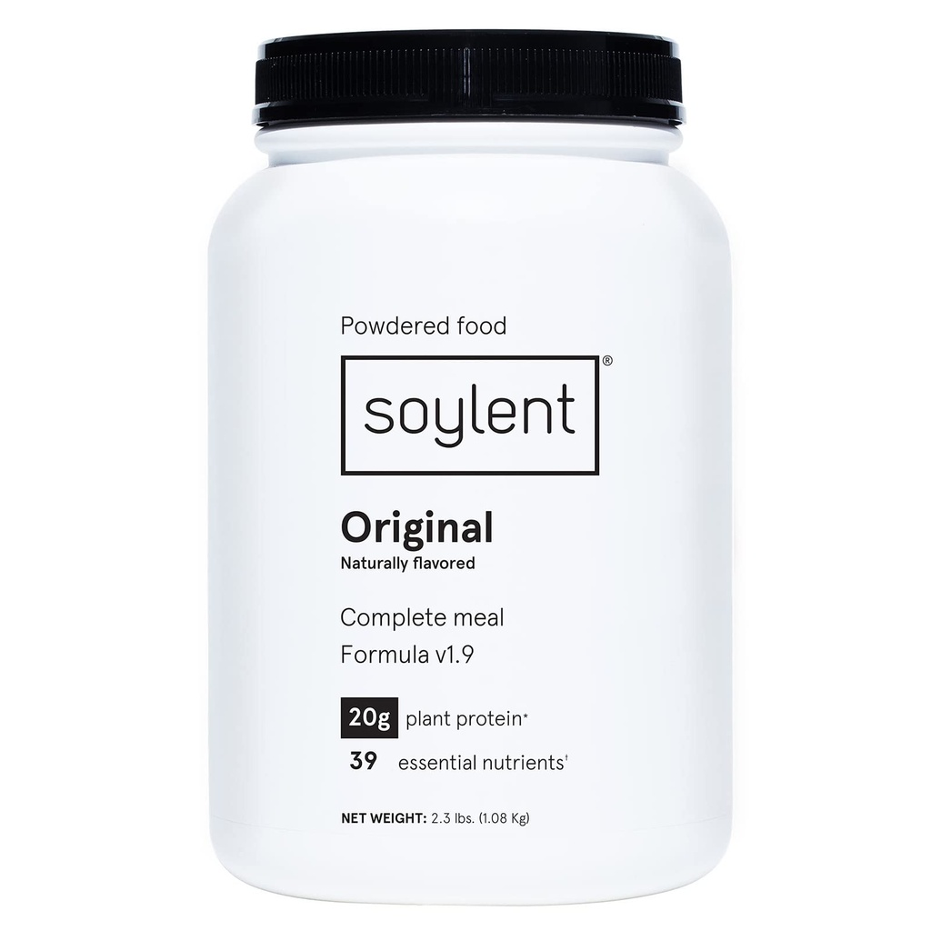 Soylent Complete Nutrition Meal Replacement Protein Powder, Original - Plant Based Vegan Protein, 39 Essential Nährstoffe - 36.8oz