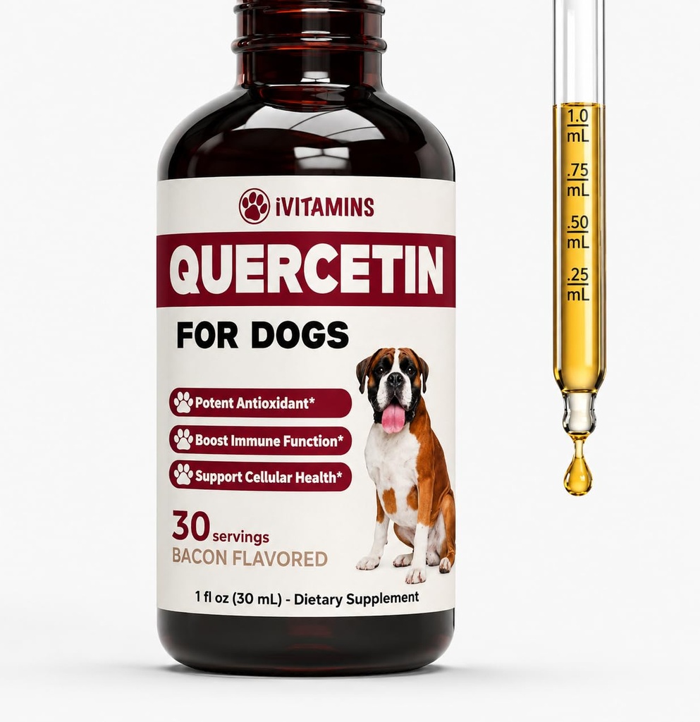 Quercetin für Hunde | Dog Allergy Relief | Quercetin für Hunde Allergien | Dog Allergy | Quercetin | Dog Allergy Support | Quercetin Dog | Hundeallergien | Quercetin Ergänzungen | Bacon Flavor (1 Packung)