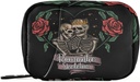 Crâne de squelette rose dans l'amour Pill Box 7 Day Pill Case Travel Pill Organizer Bag avec zipper Portable Weekly Case Taille compacte pour support de supplément de vitamine