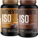 Poudre isolate de protéines de lactosérum de l'ISO - faible teneur en glucides, protéines de construction musculaire non-OGM avec/sans remplissage (Beurre d'arachide de chocolat, 30sv) et (chocolat, 30sv)