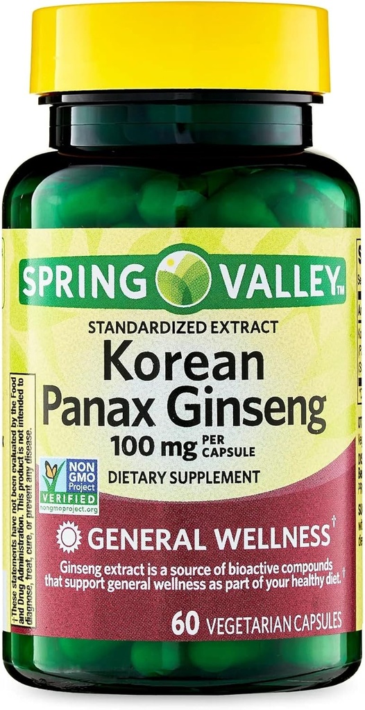 Convergence Capsules végétariennes Panax Ginseng coréennes, 100 mg, 60 Nombre