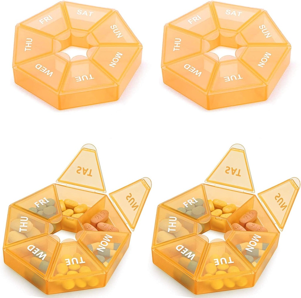Weekly Pill Organizer Large 7 Day Pill Box Organizer Daily Medicine Case for Vitamin Fish Oil Pills Supplements Arthritis Friendly