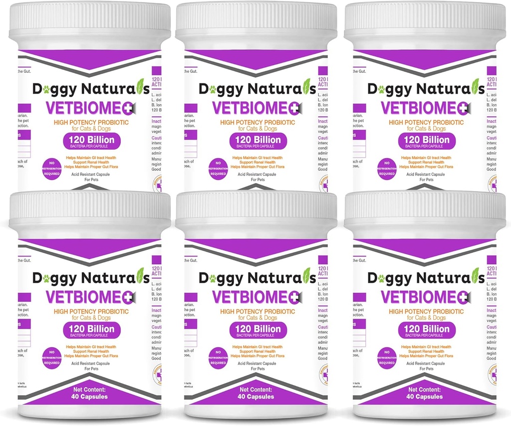 Vetbiome Plus High Potency Probiotics für Haustiere (240 Kapseln) Made in U.S.A - NO Refrigeration Erforderlich!!
